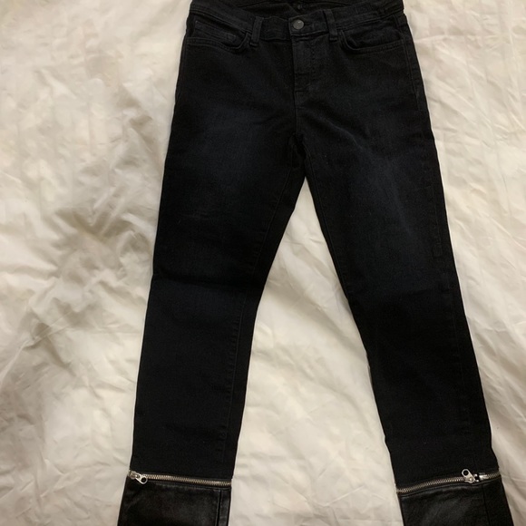 JBrand Viv Lamb Leather Bottom Skinny Blk Sz 27 - Picture 2 of 4